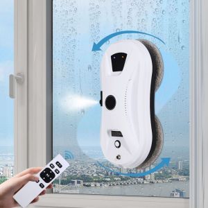 Robot lave-vitres, robot lave-vitres &eacute;lectrique avec t&eacute;l&eacute;commande, corde de s&eacute;curit&eacute; et r&eacute;servoir de 30 ml, puissance d'aspiration &eacute;lev&eacute;e de 2800 Pa,