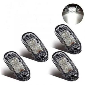 Feux de gabarit lat&eacute;raux Ulisem, feux de gabarit &agrave; led pour remorque, camion, caravane et bus universels 12 V/24 v (lot de 4, blanc)