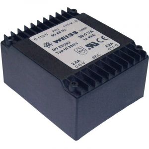 83/298 Transformateur pour circuits imprimés 2 x 115 v 2 x 21 v/ac 715 mA - Weiss Elektrotechnik