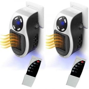 Soldes Lot de 2 Mini Chauffe-air Électrique Socket, Mini Heater 500w, Mini Chauffage Soufflant 500w, Radiateur Électrique Soufflant 500w, Système