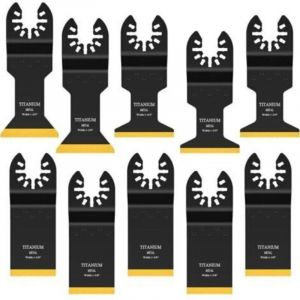 Lame d'outil oscillant en titane, 10 lames de scie oscillantes pour la coupe du m&eacute;tal, kit de lames multi-outils en bois et m&eacute;tal, lames multi-outils