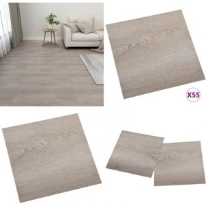 Vidaxl - Dalles de plancher autoadhésives 55 pcs pvc 5,11 m² taupe - Carrelage Pvc - Dallettes De Sol - Planchers Autocollants - Revêtement De Sol