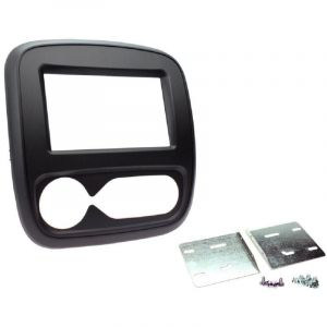 Facade autoradio 2DIN compatible avec Renault Trafic 3 ap16 clim automatique Noir mat