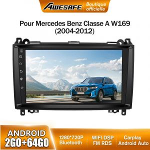 AWESAFE Autoradio Android 13 2Go+64Go pour Mercedes-Benz Vito Viano Sprinter W639/Classe B W245/W169 9''&Eacute;cran Carplay Android Auto