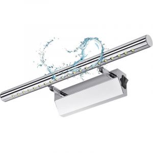Vtizikl Lightess applique salle de bain avec interrupteur LED 5W 40cm Lampe Salle de Bain Murale Lumi&egrave;re Tableau &Eacute;tanche IP44 R&eacute;glable 180&deg; &Eacute;clairage