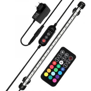 Vingo - Lampe Aquarium led, rgb avec télécommande sans fil Étanche led Lumière Aquarium D'éclairage -58cm