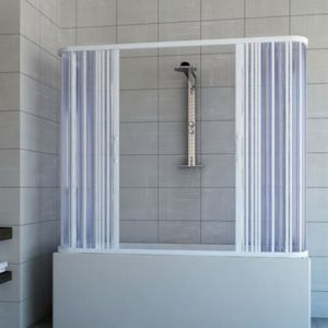Idralite - Pare-baignoire avec porte pliable en pvc h 150 mod. Nicla 70X140X70 cm ouverture centrale