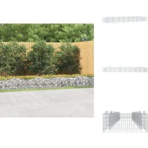 Lit surélevé à gabions arqué 600x100x50 cm Fer galvanisé - Jardiniere En Gabion - Bordure Jardin - Bac Acier - Décoration Extérieur - Pot Fleuri