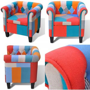 Vidaxl - Fauteuil avec design de patchwork Tissu - Fauteuil Confortable - Fauteuil Design - Fauteuil Patchwork - Chaise Relaxante - Mobilier Salon