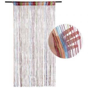Rideau de porte paillet&eacute;, 100 x 200 cm, avec pompons, pour s&eacute;parer une pi&egrave;ce et pr&eacute;server l'intimit&eacute; (color&eacute;)