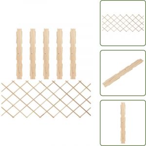 Cl&ocirc;tures en treillis 5 pcs Bois de sapin massif 180x80 cm - Cl&ocirc;ture Bois - Cl&ocirc;ture Jardin - Cl&ocirc;ture Extensible - Cl&ocirc;ture Treillis - Panneau De Cl&ocirc;ture