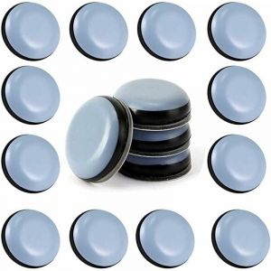 ZVD 24pcs Patins en Teflon pour Meubles 25 mm (Rond) - Patins glisseurs pour Meubles - Planeur PTFE Patins pour Meubles en Téflon Auto-adhésif Patins