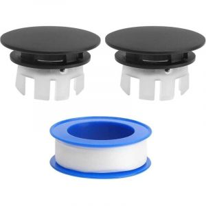 2 Pi&egrave;ces Cache de Trop-Plein Bague Trop Plein Lavabo pour Salle de Bain Cuisine Bassin Lavabo Rond Couvercle Bouchon Trop Plein Lavabo avec Une