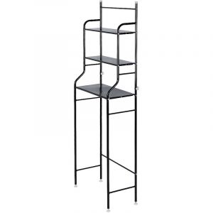 Tag&egrave;re de Rangement de Salle de Bain &agrave; 3 Niveaux,&Eacute;tag&egrave;re de Toilettes,&Eacute;tag&egrave;re WC,noir - Haloyo