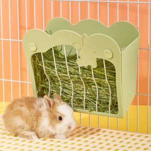 Longziming - Mangeoire Lapin,Râtelier à Foin Suspendu Anti-Gaspillage pour Lapins, Râtelier à Foin Suspendu pour Petits Animaux Lapins, Lapins Nains,