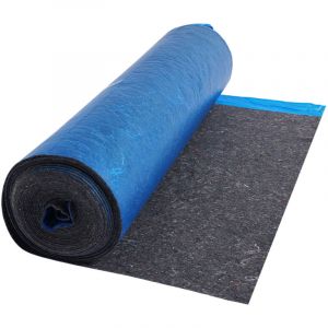 Mophorn Rouleau de sous-couche de sol, couverture de 9,3 m&sup2;, rembourrage de 3 mm d'&eacute;paisseur avec pare-vapeur int&eacute;gr&eacute;, fibre durable + film PE,