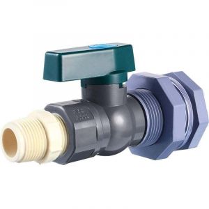 Robinet pour recuperateur d Eau de Pluie 3/4", Vanne pour tonneau de Pluie en PVC avec raccord de cloison et Adaptateur de Tuyau pour aquariums,