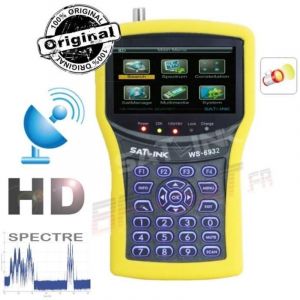Pointeur satellite - Satlink - WS-6932 HD - R&eacute;ception DVB-S/S2 - &Eacute;cran LCD 3,5 - Alarme signal faible