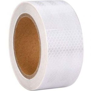 Bande R&eacute;fl&eacute;chissante Blanche, 10M 5cm Bande R&eacute;flecteur &Eacute;tanche Ext&eacute;rieure, Bande de S&eacute;curit&eacute; Auto-Adh&eacute;sive pour Voiture Camion Moto Bateau V&eacute;lo