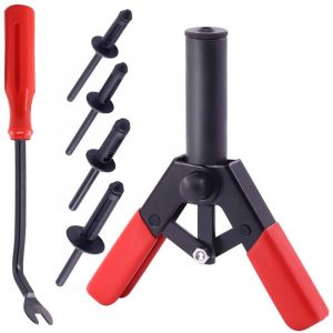Lot de 42 Pistolets à Rivets en Plastique, Outil de Retrait de Fixation et Assortiment de Rivets Pop universels pour l'installation et Le Retrait de