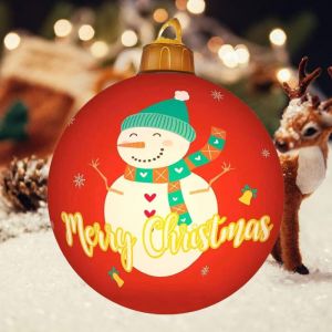 Décorations de Noël d'extérieur Boule de Noël Gonflable 60cm,avec Lumière LED et Télécommande de Boule de Noël Lumineuse en PVC,Décoration des