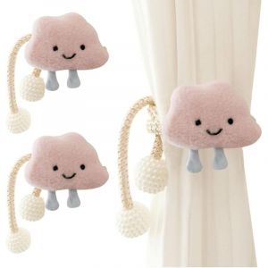 CCYKXA Lot de 2 Embrasse &agrave; Rideaux Corde en Forme de Nuages de Dessins Anim&eacute;s avec Boule de Perle pour Enfant Attache de Rideau Nuage Mignon Boucle &agrave;