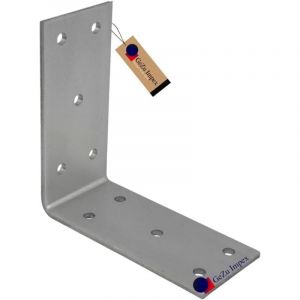 GeZu Impex Equerre d'assemblage Galvanis&eacute; 90 x 90 x 40 mm renforc&eacute;e connecteurs m&eacute;tal fixation pour charpente