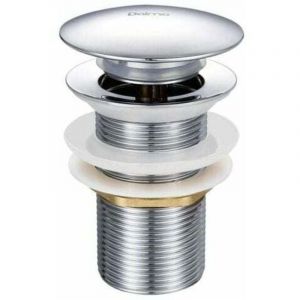 Ulisemchoc Bonde d'&eacute;vier essuyable et anti-d&eacute;bordement en laiton chrom&eacute; G 1 1/4 avec syst&egrave;me simple d'ouverture et de fermeture par bouton poussoir.