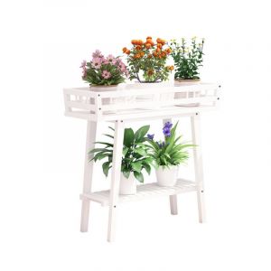 Unho - tagère Plante Intérieur Extérieur Bois Porte Plante Echelle Cache Pot sur Pied Orchidées Balcon Jardin 74x27x69cm Blache