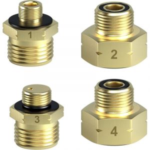 Paquet de 4 Europe Adaptateur Bouteille Gaz, Laiton Adaptateur Gaz, Adaptateur Camping Gaz, pour Connecter Le R&eacute;gulateur de Pression Aux Bouteilles