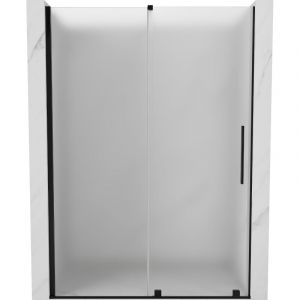 Mexen - Velar porte de douche coulissante 130 cm, givr&eacute;, noir - 871-130-000-31-70