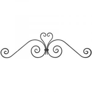 Dessus de portail - Hauteur 350mm Longueur 1230mm en fer plat de 30x10mm - Fer forg&eacute; &agrave; souder - DECO FER FORGE