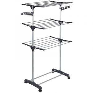 Yongqing - Etendoir à Linge Mobile en acier inox, Séchoir à Linge Pliable - 56×72×152cm