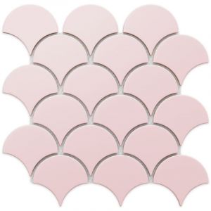 Ilcom mosa&iuml;que en c&eacute;ramique sur filet pour salle de bain et cuisine 29cm x 28.5cm - Pink sunset