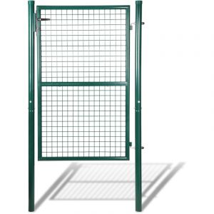 Randaco 150x100cm Portillon de jardin En acier galvanis&eacute; - Portail de jardin - Porte de cl&ocirc;ture - Avec serrure, poign&eacute;e et cl&eacute; Portillon grillag&eacute;