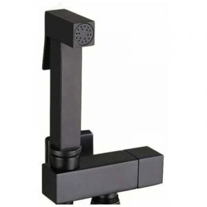 Kit Douchette WC, Noir Pulv&eacute;risateur de Bidet &agrave; Main en Laiton Bidet Pulv&eacute;risateur Mural Douchette WC Kit Complet pour Nettoyage Salle de Bain,