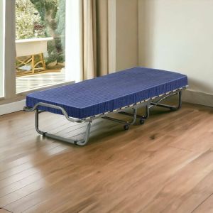 Lit pliant Priscilla, Lit orthopédique pliant simple, 100% Made in Italy, avec matelas Cm 80x190 inclus, avec emballage renforcé - Talamo Italia