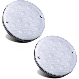 2 pièces rond 14 LED rouge feux de gabarit pour remorque avec mode d'éclairage élevé/faible, montage en surface DRL/feux de secours pour voiture