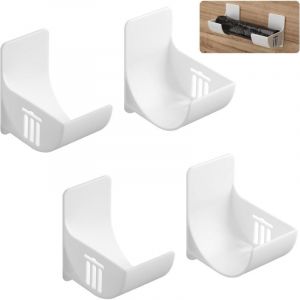 2 paires de supports de sacs en plastique, support de sac poubelle mural sans perforation, support de rangement de sac en plastique blanc,