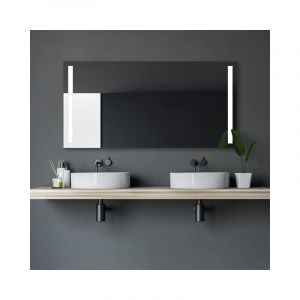Miroir de salle de bain Talos avec éclairage Light - miroir de salle de bain 140 x 70 cm - avec découpes lumineuses rétroéclairées - couleur de