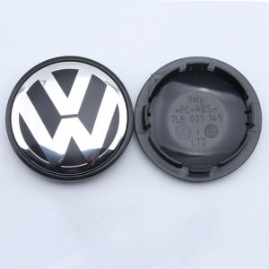 4 pi&egrave;ces cache-moyeux VW 76mm, couvre-centre jante avec logo auto, accessoire tuning pour roues de voiture