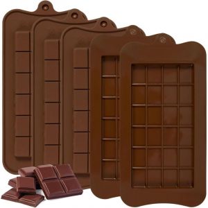 5 Pi&egrave;ces Moule Tablette Chocolat, Antiadh&eacute;sif Moule Chocolat, Moule Silicone Tablette De Chocolat pour Chocolat, Bonbons