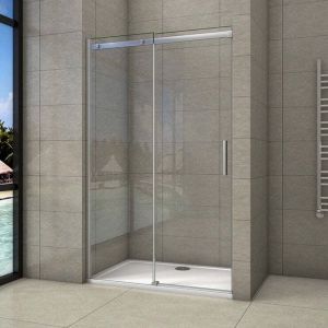 [PRODUIT D'OCCASION]Porte de douche coulissante 150x195cm en 8mm verre anticalcaire AICA porte de douche en niche