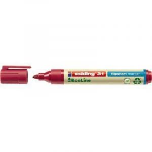 Flipchartmarker 31 EcoLine 4-31002 1,5-3mm Rundspitze rot - Edding