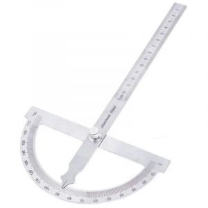 Rapporteur - Demi-cercle &agrave; 180 degr&eacute;s - Rapporteur &agrave; bras unique en acier inoxydable pour le travail du bois