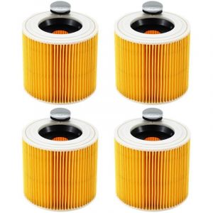 Filtre &agrave; Cartouche, 4x Filtre Aspirateur Pour Karcher,Aspirateur Pour K&auml;rcher WD3 Premium, WD2, Filtre WD3, MV3, MV2 SE4001 SE4002, Filtre De