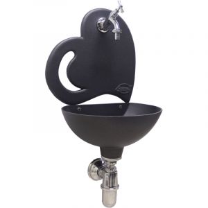 Fonderia Bongiovanni - Fontaine murale Afrodite pour jardin ext&eacute;rieur avec robinet et siphon avec bonde en laiton chrom&eacute;