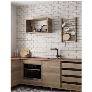 Carrelage mural fa&iuml;ence effet carreau Metro METRO 30x7,5 cm Cr&egrave;me - Sable - Brillant / Poli - bo&icirc;te de 1 m2