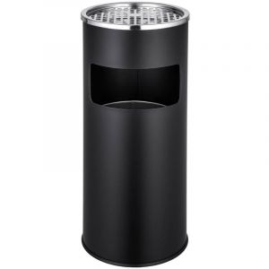 Helloshop26 - Cendrier extérieur design avec poubelle en acier inoxydable 30 litres noir