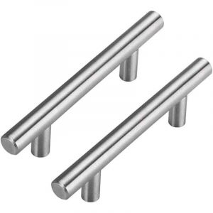 Lot de 5 Poign&eacute;e de Porte Poign&eacute;e Cuisine -LS201BSS96 Poign&eacute;e Meuble Poignee de Meuble Cuisine Inox Nickel Bross&eacute; en Acier Inoxydable Entraxe 96mm